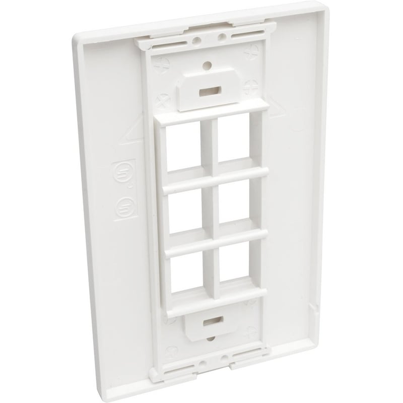 Eaton Tripp Lite Series 6-Port Keystone Single-Gang Faceplate, White, TAA - Thumbnail 4