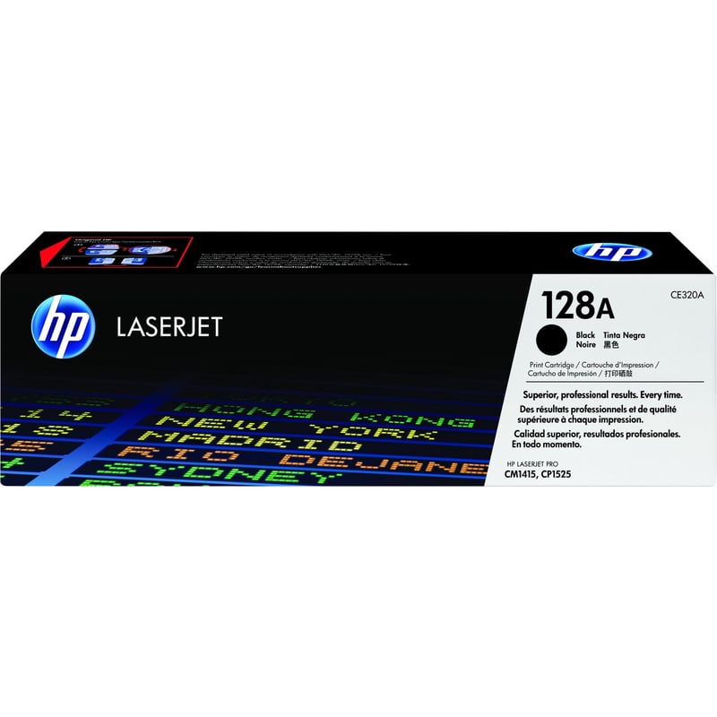 HP 128A (CE320A) Original Standard Yield Laser Toner Cartridge - Single Pack - Black - 1 Each - Thumbnail 1