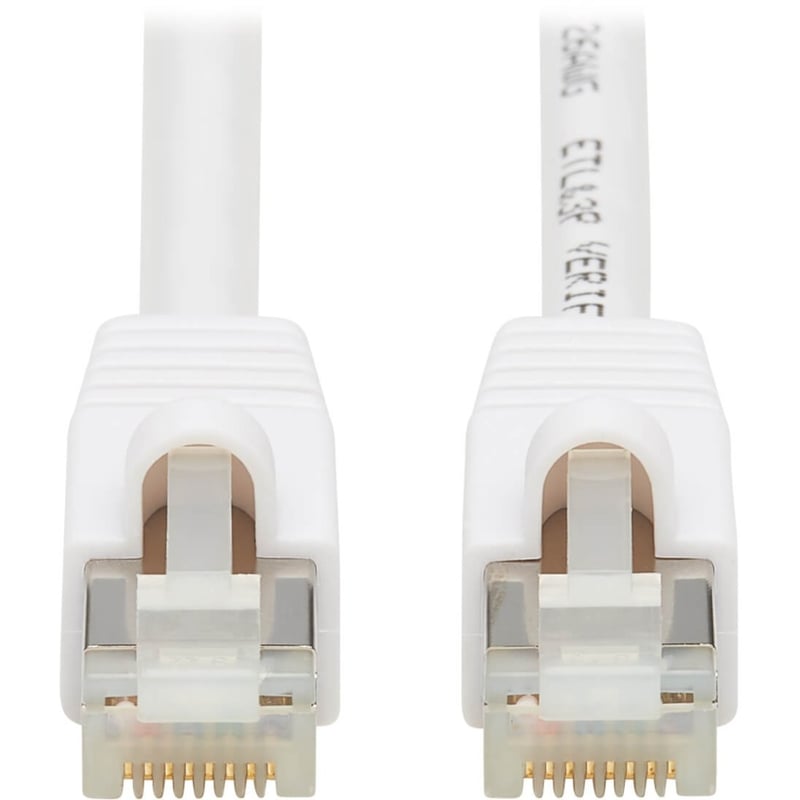 Eaton Tripp Lite Series Safe-IT Cat6a 10G Snagless Antibacterial S/FTP Ethernet Cable (RJ45 M/M), PoE, White, 25 ft. (7.62 m) - Thumbnail 1