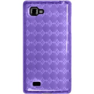 BasAcc TPU Rubber Gel Skin Case Cover w/ Pattern For LG Nexus 4x HD P880 - Purple - Thumbnail 2