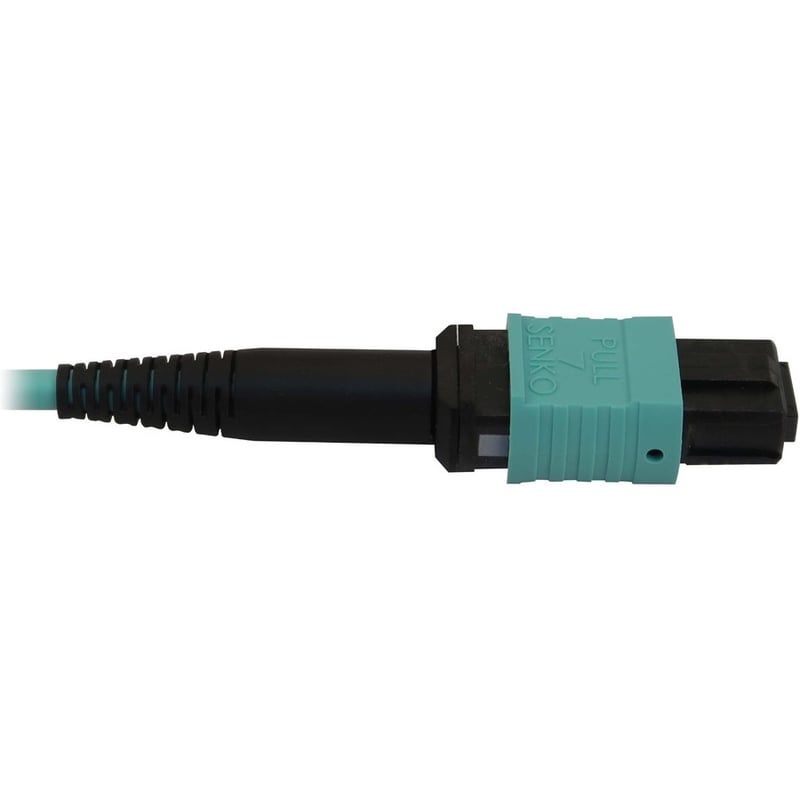 Eaton Tripp Lite Series 40/100/400G Multimode 50/125 OM3 Fiber Optic Cable (12F MTP/MPO-PC F/F), LSZH, Aqua, 3 m (9.8 ft.) - Thumbnail 2