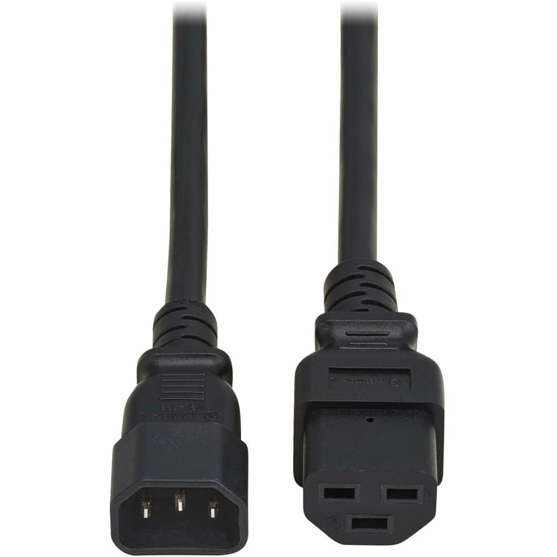 POWER CORD C14 C21 HEAVY-DUTY 15A 250V 14 AWG 2.5FT 0.6 M BLACK - Thumbnail 1