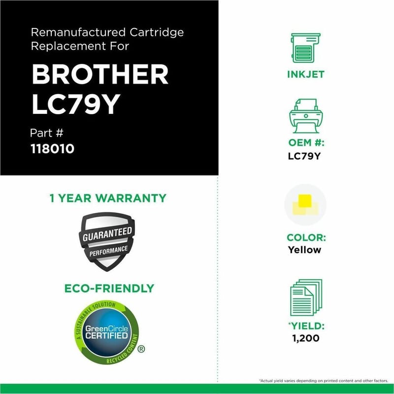 Clover Imaging Remanufactured Extra High Yield Yellow Ink Cartridge for Brother LC79XXL - Thumbnail 3