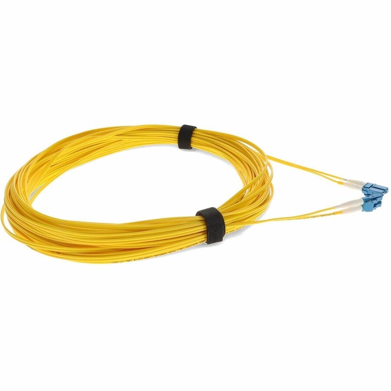 AddOn 50m LC to LC Yellow OS2 Duplex OFNR (Riser-Rated) TAA SMF Fiber Patch Cable