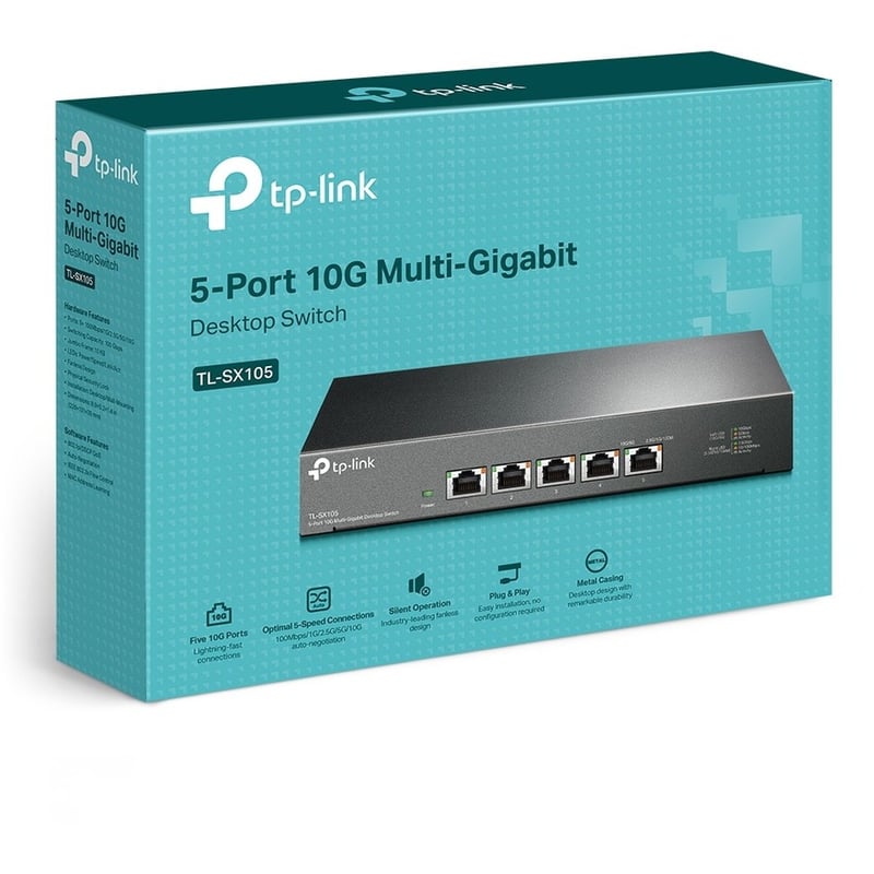 TP-Link TL-SX105 - 5 Port 10G/Multi-Gig Unmanaged Ethernet Switch - Thumbnail 5