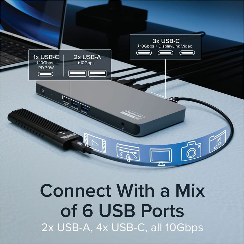 PLUGABLE USB-C 5-DISPLAY DOCK DOCK WITH HDMI 2.1 140W CHARGING - Thumbnail 4