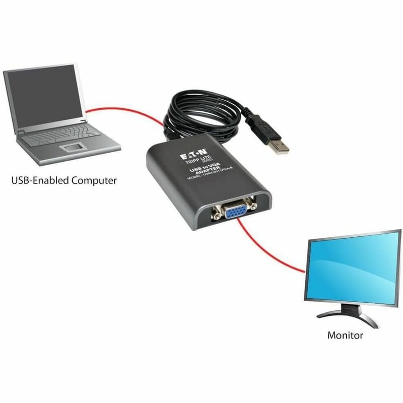 Tripp Lite by Eaton USB 2.0 to VGA Dual Multi-Monitor External Video Graphics Card Adapter 1080p 60Hz - Thumbnail 5