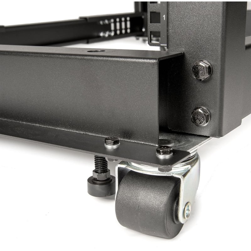 Rocstor SolidRack 12U Adjustable Depth Open Frame 4 Post Rack w/ Casters - Thumbnail 3