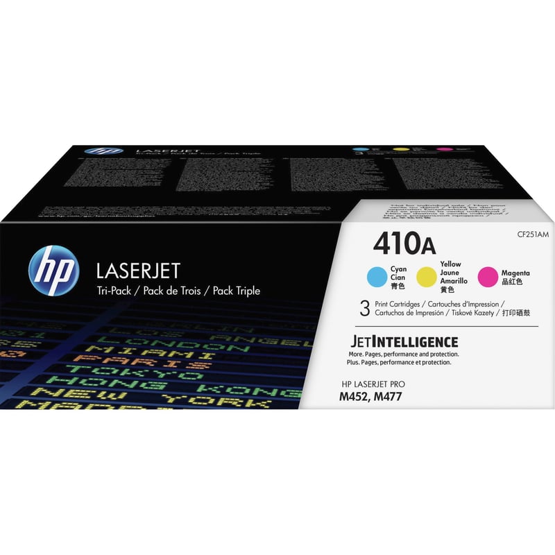 HP 410A (CF251AM) Original Standard Yield Laser Toner Cartridge - Cyan, Magenta - 3 / Carton - Thumbnail 1