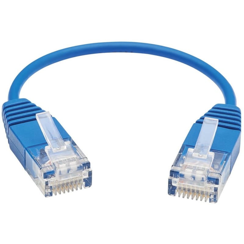 Eaton Tripp Lite Series Cat6a 10G Molded Ultra-Slim UTP Ethernet Cable (RJ45 M/M), Blue, 6-in. (15.24 cm) - Thumbnail 2