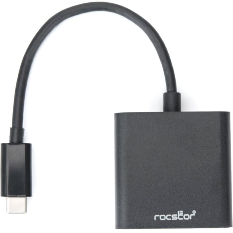 Rocstor Premium USB-C to VGA adapter Converter- 6" - USB Type-C to VGA Video Adapter - For use with Macbook, Macbook Pro, Chromebook, Notebook, Projectors, TV, Netbook - 1 Pack - 1 x HD-15 Female VGA - 1 x - Thumbnail 3