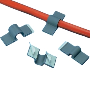 CORD CLIP ADHESIVE A2C 0.38IN GRY PK100