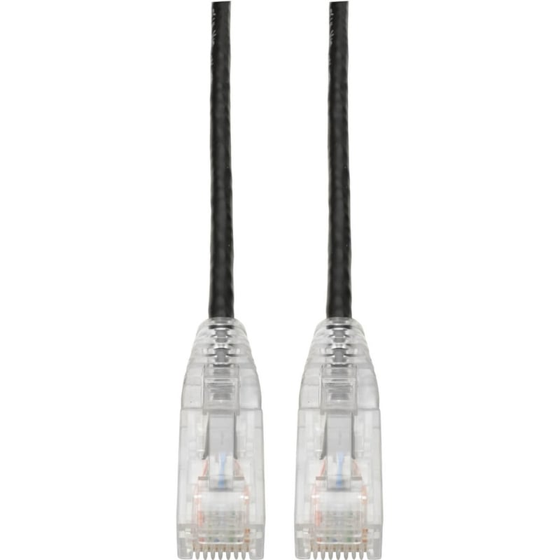 Eaton Tripp Lite Series Cat6 Gigabit Snagless Slim UTP Ethernet Cable (RJ45 M/M), PoE, Black, 2 ft. (0.61 m) - Thumbnail 1