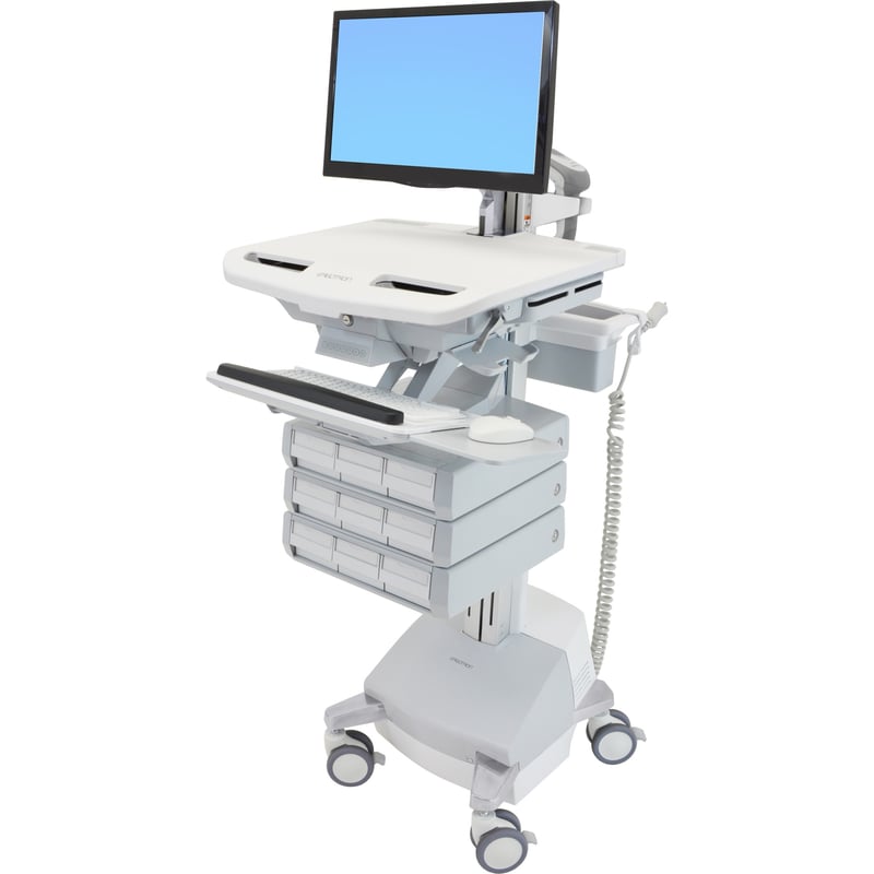 Ergotron StyleView Cart with LCD Arm, SLA Powered, 9 Drawers - Thumbnail 1