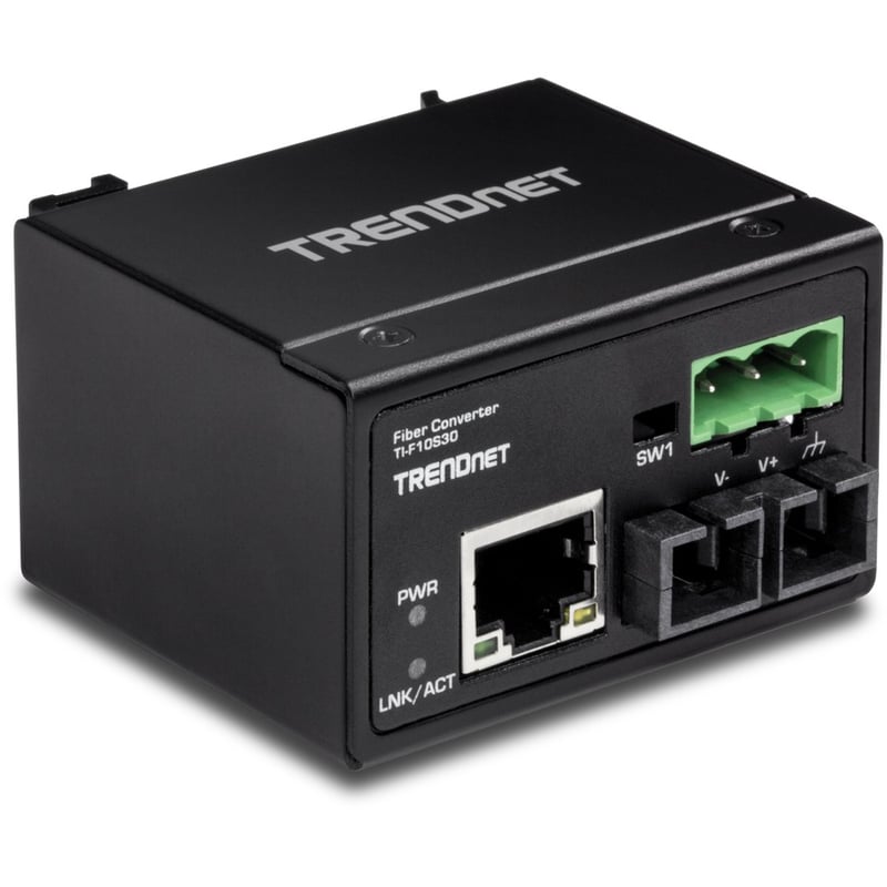 TRENDnet Hardened Industrial 100Base-FX Single-Mode SC Fiber Converter; (30 km; 18.6 Miles); IP40 Rated Housing; TI-F10S30 - Thumbnail 2