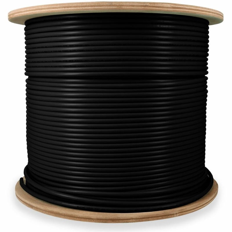 AddOn 1000ft Non-Terminated Black CAT 6A Shielded Plenum-Rated Bulk Cable - Thumbnail 4