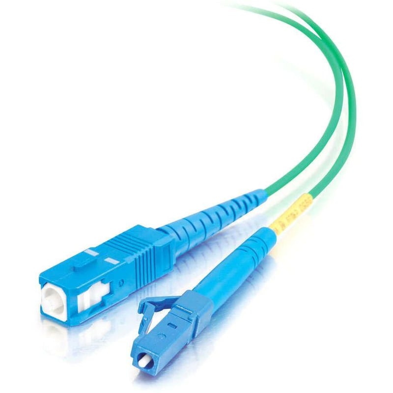 C2G-3m LC-SC 9/125 OS1 Simplex Singlemode PVC Fiber Optic Cable - Green - Thumbnail 1