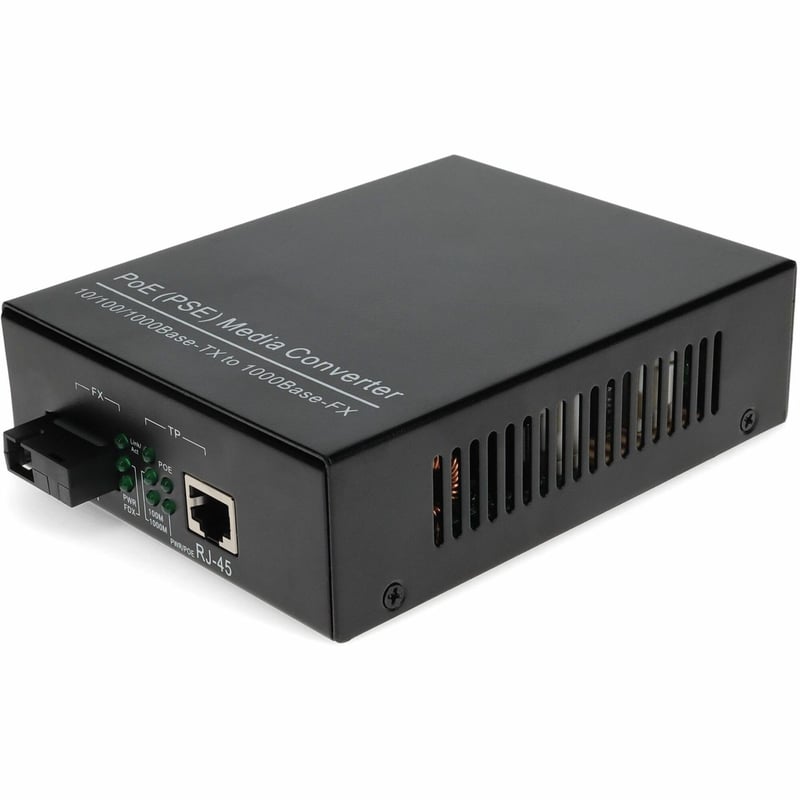 AddOn 10/100/1000Base-TX(RJ-45) to 1000Base-BXU(SC) BiDi SMF 1310nm/1550nm 20km POE Media Converter - Thumbnail 1