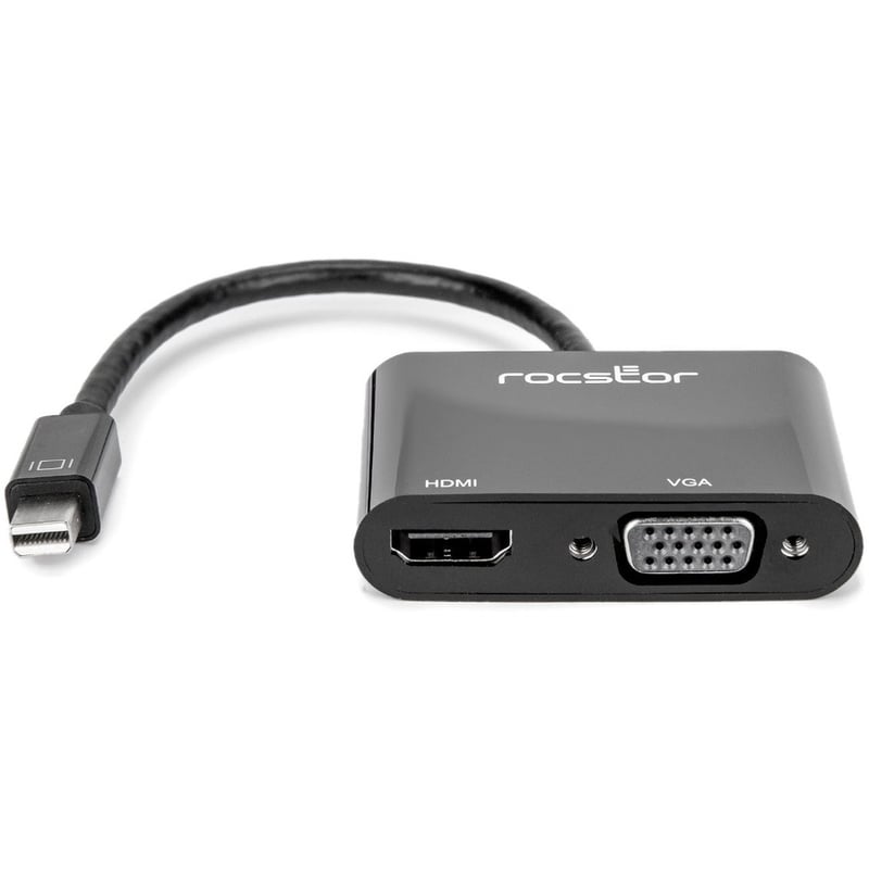 Rocstor Premium 2-in-1 Mini DisplayPort to HDMI 4K 30Hz or VGA Adapter Converter - Thumbnail 2
