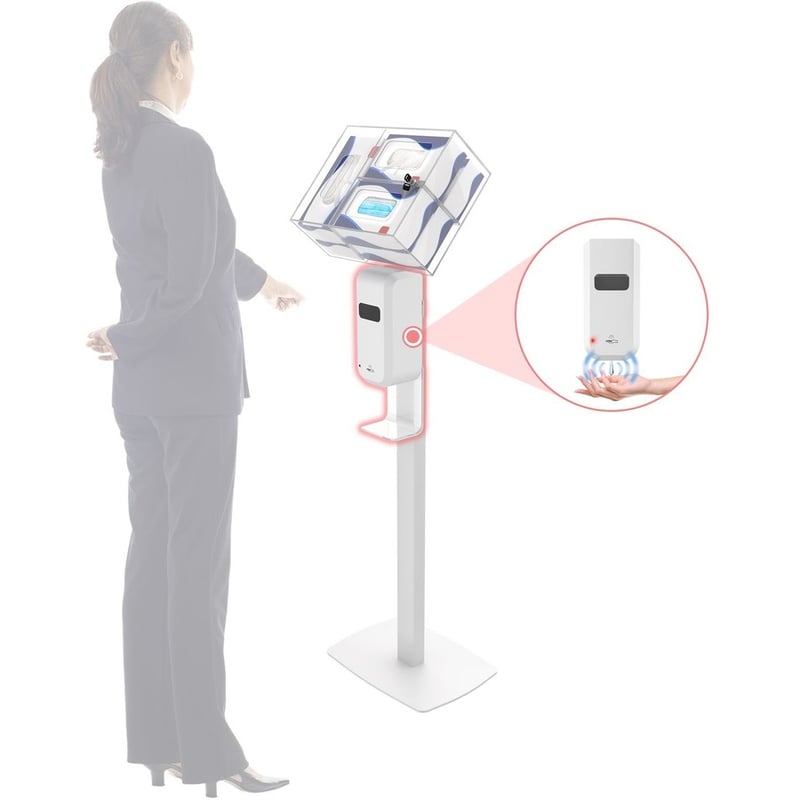 CTA Digital: Premium Thin Profile Sanitizing Station (White) - Thumbnail 3