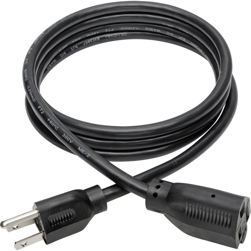 Eaton Tripp Lite Series Power Extension Cord, NEMA 5-15P to NEMA 5-15R - 13A, 120V, 16 AWG, 6 ft. (1.83 m), Black - Thumbnail 2