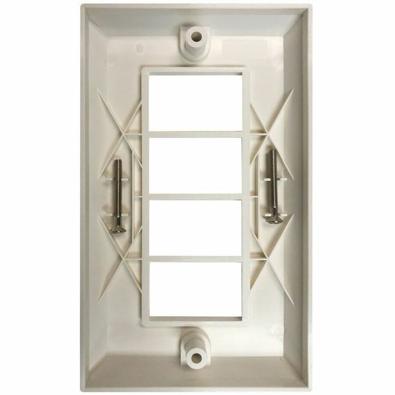 Eaton Tripp Lite Series 4-Port UK-Style Gang Frame for 6C-Type Insert Module, White - Thumbnail 2