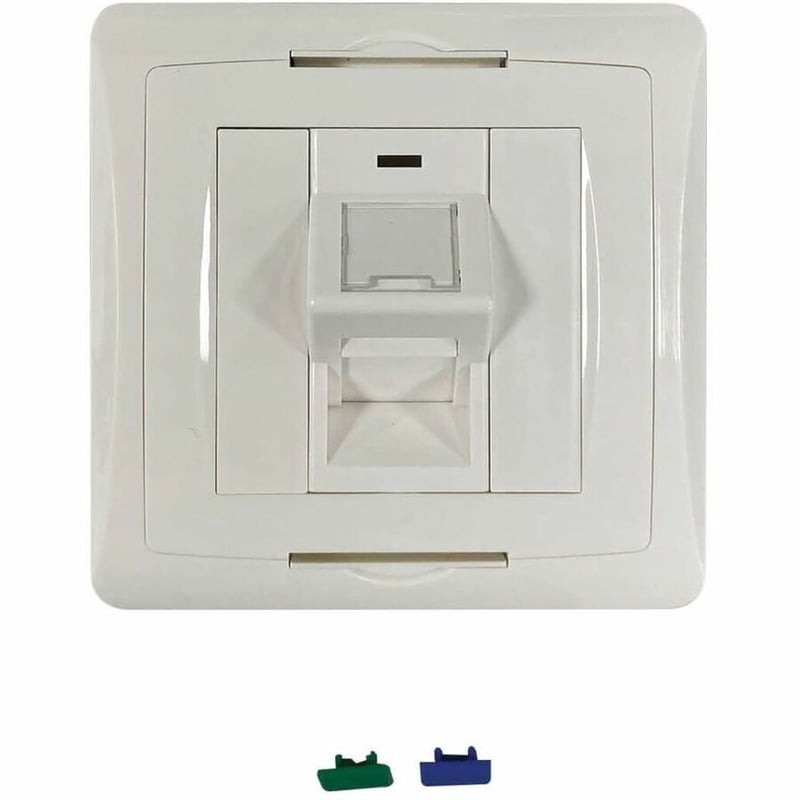 Eaton Tripp Lite Series 1-Port UK-Style Wall Plate, Unloaded Shuttered Angled Module, White, TAA - Thumbnail 5