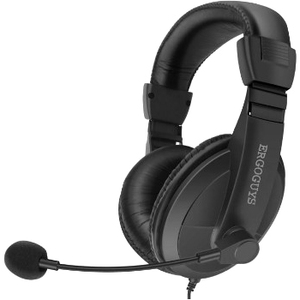 Ergoguys Black Lightweight Headset with Adjustable Mic - Thumbnail 1