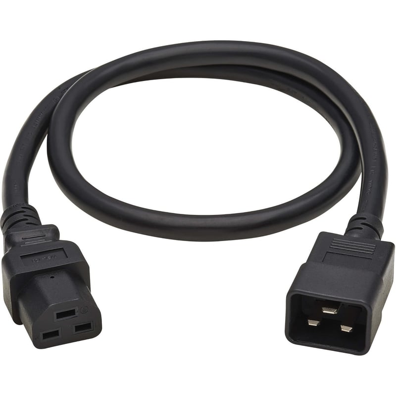 Eaton Tripp Lite Series Power Cord, C20 to C21 - Heavy-Duty, 20A, 250V, 12 AWG, 3 ft. (0.91 m), Black - Thumbnail 1