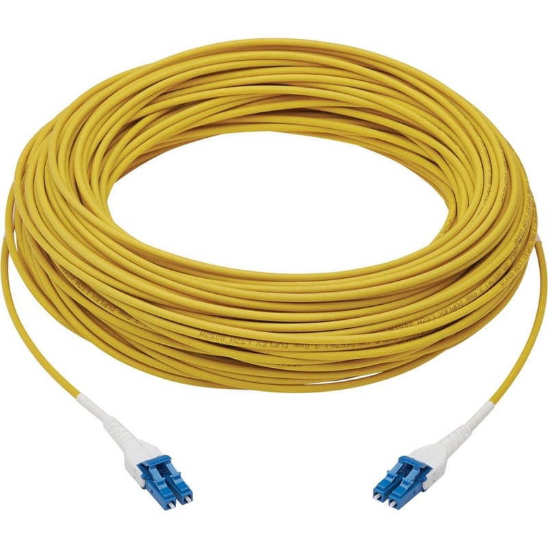 Eaton Tripp Lite Series 100G Duplex Singlemode 9/125 OS2 Armored Fiber Optic Cable (LC/LC Duplex M/M), LSZH, Yellow, 75 m (246 ft.) - Thumbnail 2