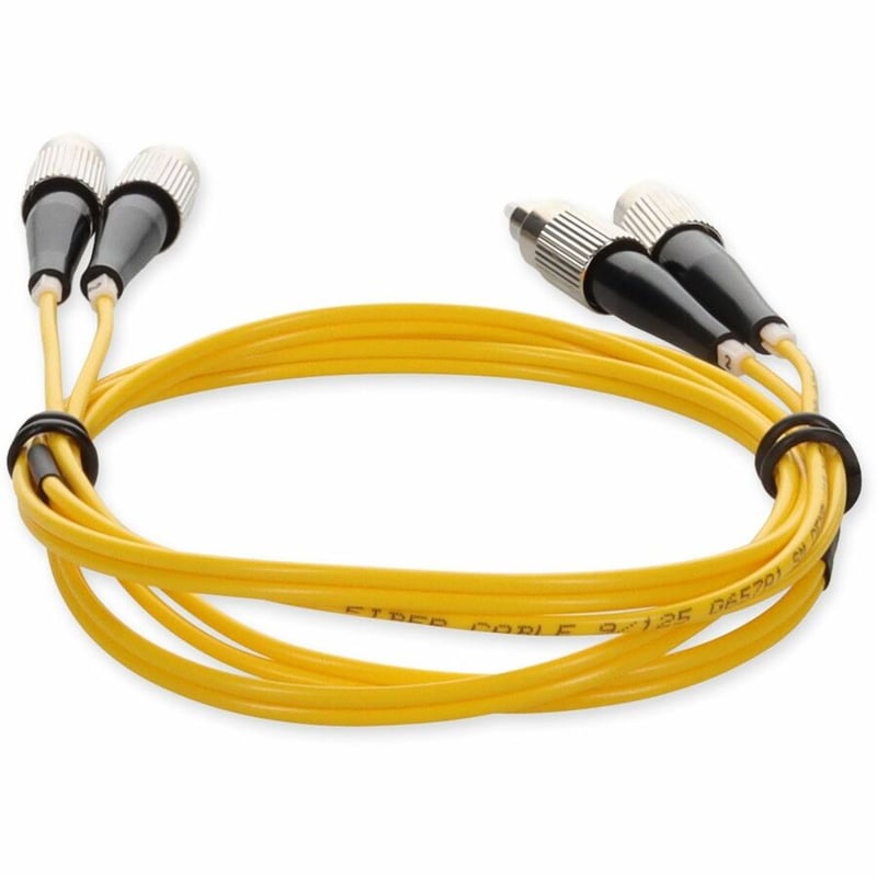 AddOn 2m FC to FC Yellow OS2 Duplex OFNR (Riser-Rated) SMF Fiber Patch Cable - Thumbnail 4