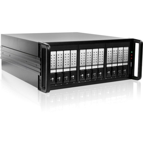 RAIDage JAGE412HDSL-DE Drive Enclosure 12Gb/s SAS, SATA/600 - Mini-SAS HD Host Interface - 4U Rack-mountable - Black, Silver - Thumbnail 2