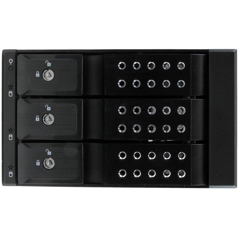 StarTech.com 3 Bay Aluminum Trayless Hot Swap Mobile Rack Backplane for 3.5in SAS II/SATA III - 6 Gbps HDD - Thumbnail 3
