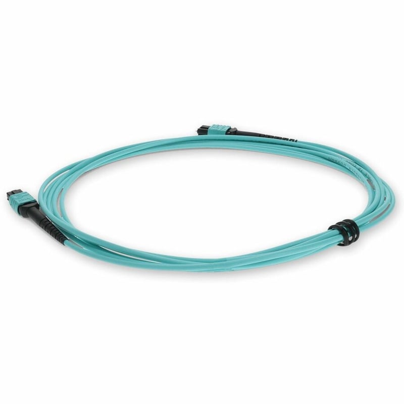 AddOn 5m MPO/UPC (Male) to MPO/UPC (Male) Aqua OM4 OFNR (Riser-Rated) 12-Strand Fiber Patch Cable - Thumbnail 3