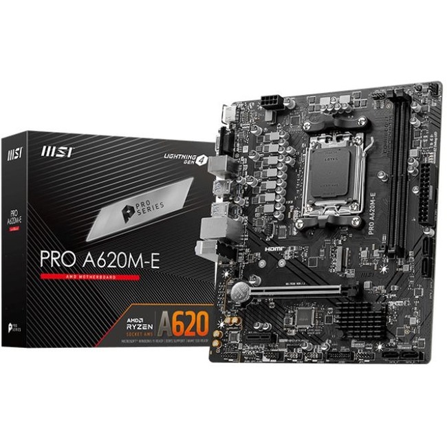 MSI Pro PRO A620M-E Gaming Desktop Motherboard - AMD A620 Chipset - Socket AM5 - Micro ATX - Thumbnail 1