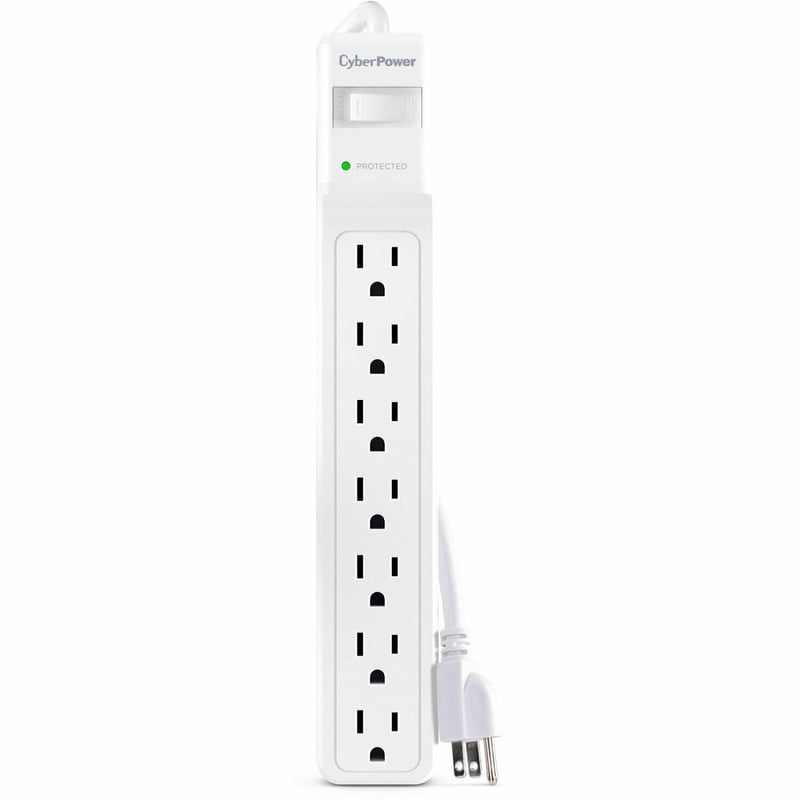 CYBERPOWER CSB706W SURGE 7OL 1500J 6 CORD WHITE - Thumbnail 1