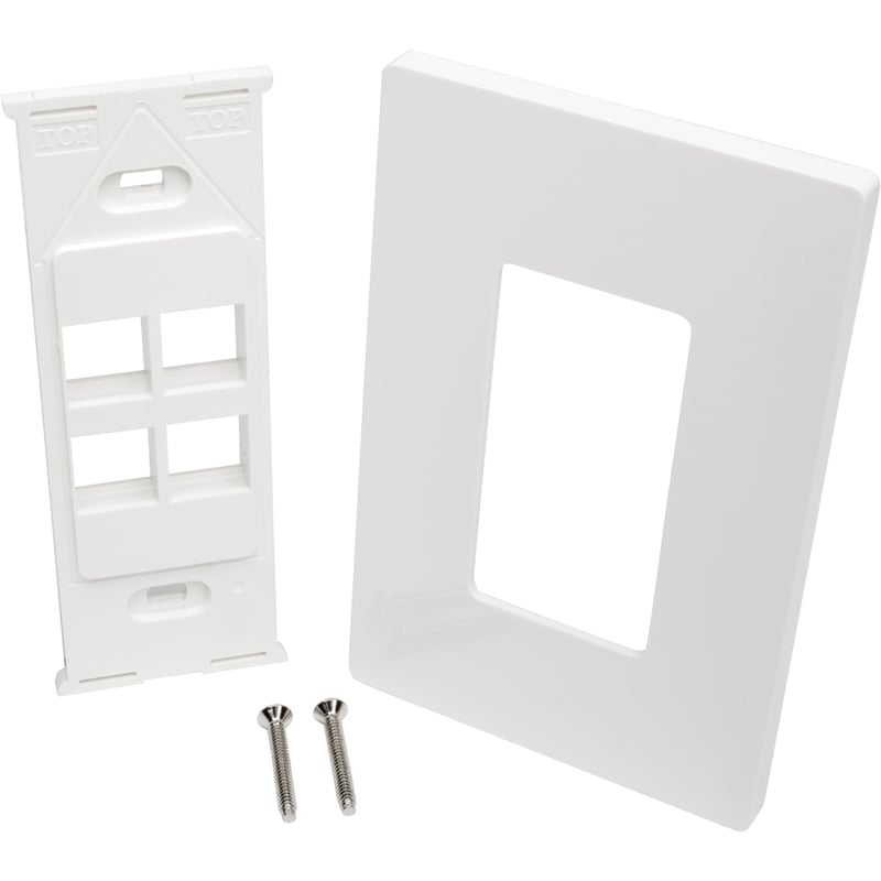 Tripp Lite by Eaton Single-Gang 4-Port Wall Plate Keystone Cat5/6 USB HDMI Dport RCA - Thumbnail 3