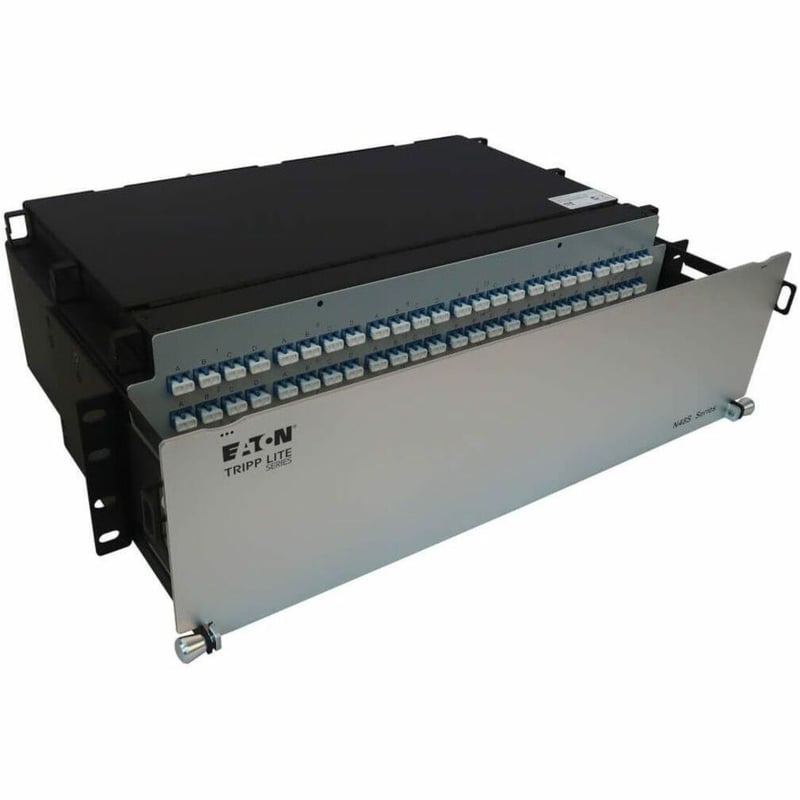 Eaton Tripp Lite Series Preloaded Fiber Patch Panel, 3U - 24x (12F MTP/MPO-APC to 4x LC Duplex F/F) 8F Trunk Cables, OS2 Singlemode, 10 m (32.8 ft.) - Thumbnail 1