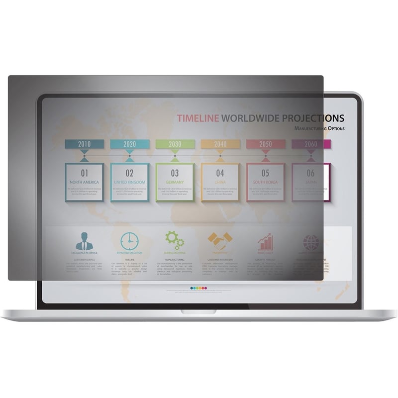 Rocstor PrivacyView™ Premium Privacy Filter for 16 Widescreen Notebook - For 16" Laptop - 16:9 Aspect Ratio - Glossy / Matte - Unframed - Anti-glare - TAA Compliant - Black - For 15.6" Widescreen LCD - For 15.6" Widescreen LCD, 16" Notebook - 16:9