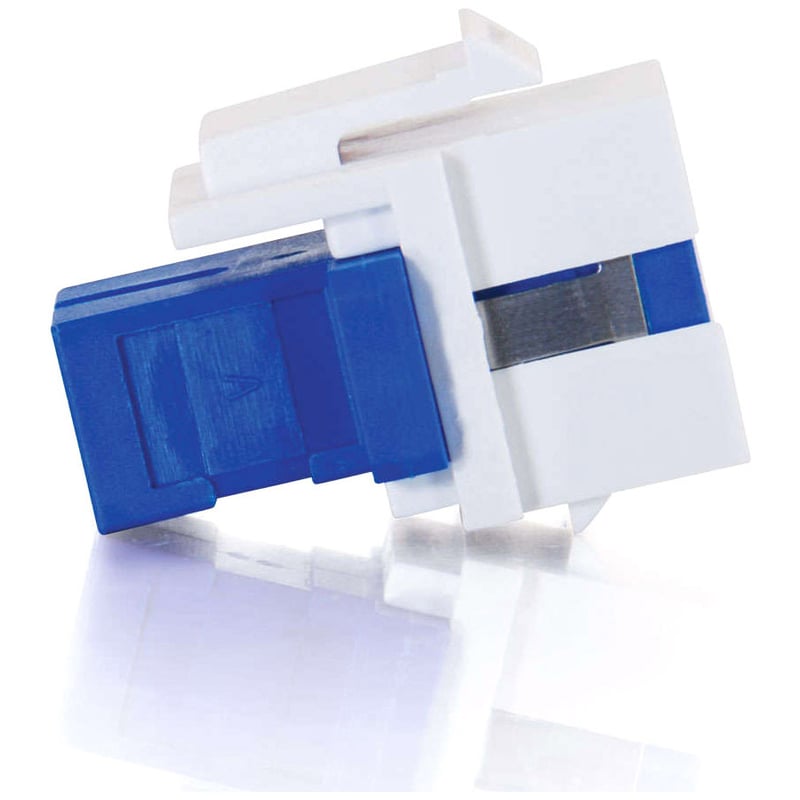 C2G Snap-In SC Fiber F/F Keystone Insert Module - White - Thumbnail 3
