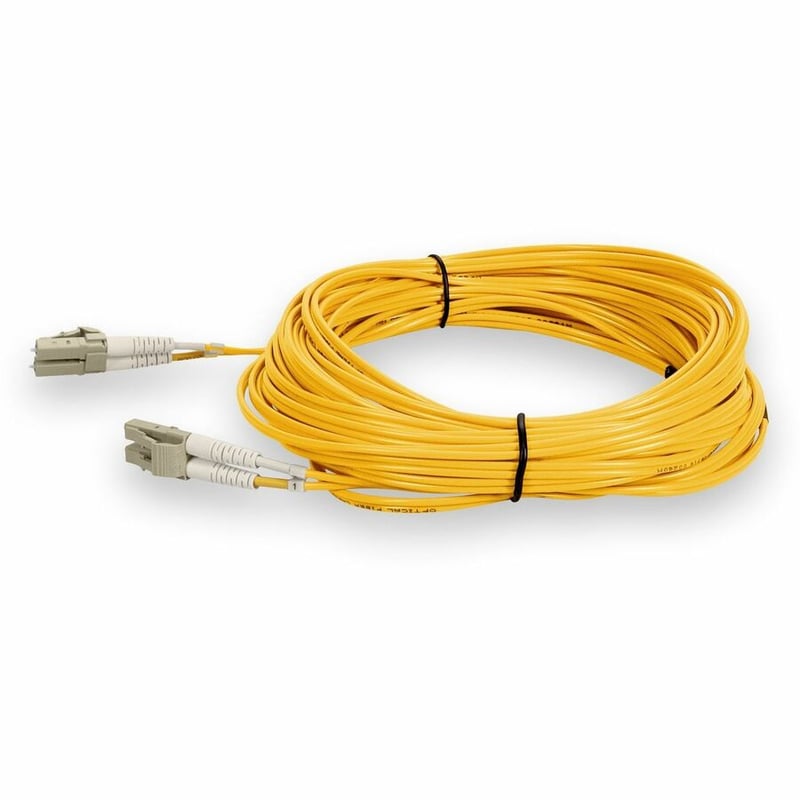 AddOn 15m LC to LC Yellow OM4 Duplex OFNR (Riser-Rated) TAA Fiber Patch Cable - Thumbnail 2