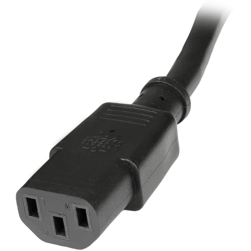 StarTech.com 2ft (0.6m) Power Extension Cord, C14 to C13, 10A 125V, 18AWG, Computer Power Cord Extension, Power Supply Extension Cable - Thumbnail 3