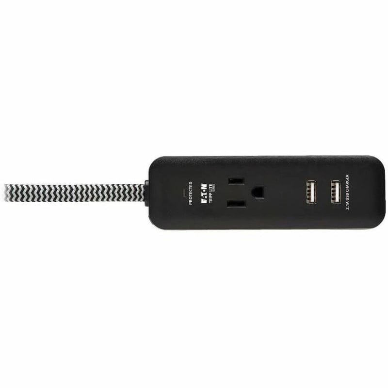 Tripp Lite by Eaton 1-Outlet Surge Protector with 2 USB Ports (2.1A Shared) - 4 ft. Cord 5-15P Plug 450 Joules Black - Thumbnail 3