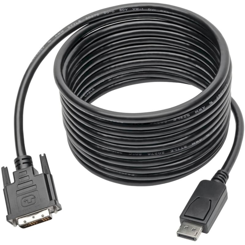 Eaton Tripp Lite Series DisplayPort to DVI Adapter Cable (DP with Latches to DVI-D Single Link M/M), 15 ft. (4.6 m) - Thumbnail 2