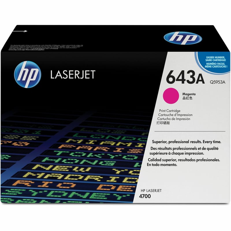 HP 643A (Q5953A) Original Laser Toner Cartridge - Single Pack - Magenta - 1 Each - Thumbnail 1