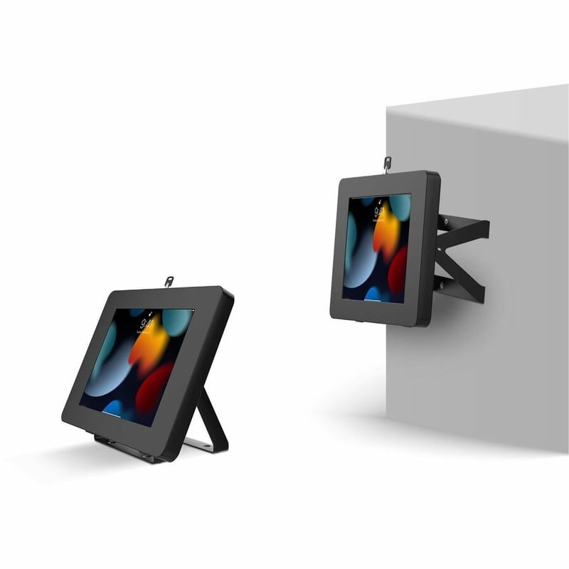 CTA Digital Full Rotation Desk Mount with Universal Security Enclosure (Black) - Thumbnail 2