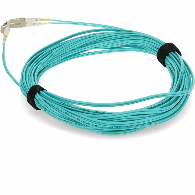 AddOn 10m LC to LC Aqua OM4 Duplex OFNP (Plenum-Rated) TAA Fiber Patch Cable - Thumbnail 3