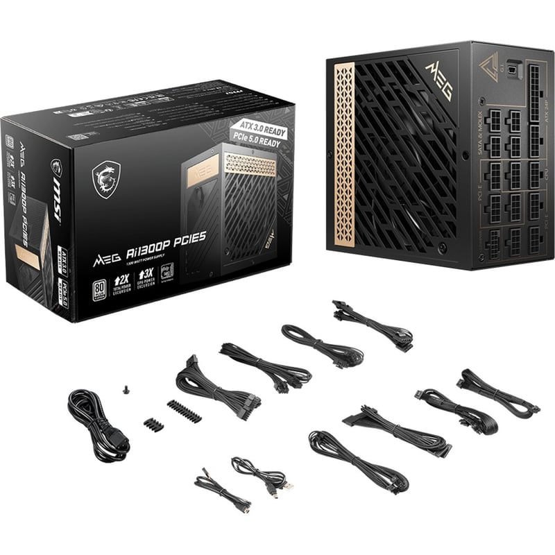 MSI MEG Ai1300P PCIE5 1300W Power Supply - Thumbnail 5