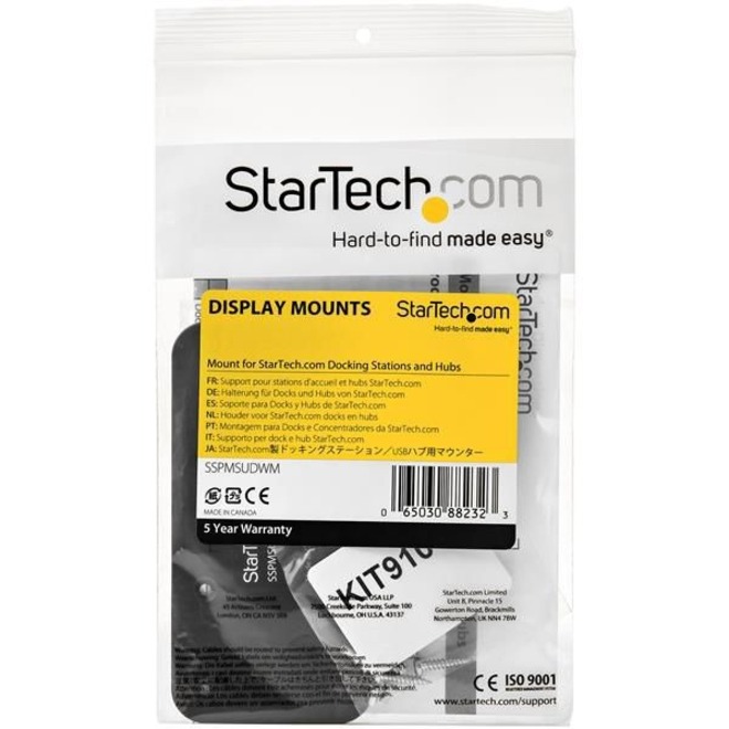 StarTech.com Docking Station Mount - For Compatible StarTech.com Docks / Hubs - Wall Mount or Under-Desk Dock Mount - Steel (SSPMSUDWM) - Thumbnail 2
