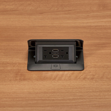 Wiremold Cord Ended deQuorum Single Flip Up Unit with USB - Thumbnail 5